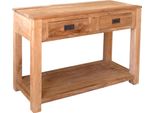 Credenza Teako Design In Teak Alvik 100X75X40Cm - Credenza In Legno Massiccio Con 2 Cassetti Per Cucina E Sala Da Pranzo