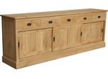 Teako Design Credenza In Teak JäRbo 210X90X52Cm - Cassettiera In Legno Massiccio Resistente Alle Intemperie Con 5 Cassetti