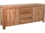 Credenza Design Teako In Teak 180X80Cm Skane In Legno Massiccio Resistente Alle Intemperie Cassettiera Da Giardino
