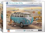 Puzzle Da 1000 Pezzi - Puzzle - L'autobus Vw Love & Peace + Set Deluxe Di 3 Accessori Per Puzzle