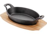 Set Da Portata Per Tapas Judge Sizzle&Serve, Ghisa/Legno, 20X14 Cm, Nero/Marrone