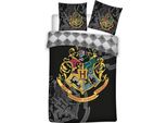 Harry Potter Bettbezug 140 X 200 Cm - Hogwarts Schwarz Poliestere