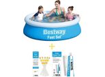 Bestway Pool - Set Rapido - 183 X 51 Cm - Include 75 Strisce Reattive E Kit Di Riparazione