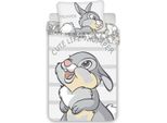 Disney Bambi Biancheria Da Letto Per Bambini Coniglietto Thumper Carino Come Thumper Piumone Grigio A Righe 100X135 + Cuscino 40X60 Cm, 100% Cotone