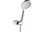 Aqualine Docce - Set Doccia 100, 2 Getti, Supporto Girevole, Cromo 11454