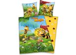 Biancheria Da Letto Reversibile Maya The Bee 80 X 80 Cm + 135 X 200 Cm 100% Cotone