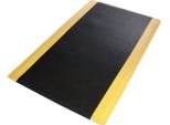 Tappeto Antifatica Softer-Work-Mat Ribbed Nero-Giallo 60X500 Cm