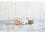 Vip Ahmet 3X 400Ml Contenitore Di Stoccaggio 3Pcs Set Contenitore Alimentare Rotondo Con Coperchio Cromo Trasparente