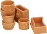 7 Pezzi Vaso Di Fiori Per Casa Delle Bambole In Resina Sintetica, Squisita Simulazione In Miniatura Per La Decorazione Della Casa Delle Bambole 1/12 Fai Da Te