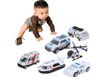 1:64 Lega Auto Giocattolo Simulazione Ambulanza Veicolo Modello Bambini Bambino Toy6Pcs