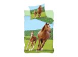 Set Di Biancheria Da Letto Con Cavallo E Puledro 2 Pezzi 135X200 Cm (80X80 Cm)
