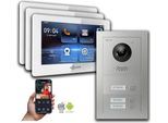 Videocitofono Ip Goliath: Casa Trifamiliare Da 7 Pollici, App Per Smartphone, Argento : Scatola Da Esterno : 7 Pollici In Bianco : 4 Connessioni Poe Tramite:: 4 Selezione Monitor Poe: 7 Pollici In Bianco Scatola Di Montaggio Per Campanelli: Scatola Da Esterno