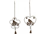 Uccello Appeso A Forma Di Cuore O Di Fiore, Set Di 2 Pezzi Circa 48 Cm - Decorazione