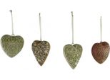 Set Di 4 Cuori Appendiabiti Di Circa 16 Cm - Decorazione