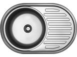 Lavello Da Cucina A 1 Vasca In Acciaio Inox Lavello Da Cucina Da Incasso Lavello Da Cucina 77X50X15,5 Cm Con Sgocciolatoio