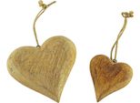 Set Di 2 Cuori In Legno - Decorazione
