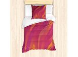 Abakuhaus Set Copripiumino Artistico Astratto Per Letti Singoli, Forme Fluide Artistiche, Antiacaro, Adatto A Chi Soffre Di Allergie, Con Federa, 135 Cm X 200 Cm - 80 X 80 Cm, Magenta Arancione