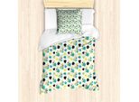 Abakuhaus Set Copripiumino Giallo Per Letti Singoli, Foglie Di Monstera E Pappagalli, Antiacaro E Anallergico, Con Federa, 135 Cm X 200 Cm - 80 X 80 Cm, Multicolore