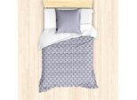 Abakuhaus Set Copripiumino Marocchino Per Letti Singoli, Motivi Floreali E Cerchi Geometrici, Antiacaro E Anallergico, Con Federa, 135 Cm X 200 Cm - 80 X 80 Cm, Indaco E Bianco