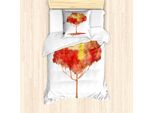 Set Copripiumino Per Letto Singolo Abakuhaus, Gradient Mystic Vignette, Antiacaro E Anallergico, Con Federa, 135 Cm X 200 Cm - 80 X 80 Cm, Vermilion Senf