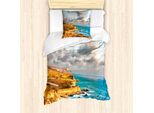 Abakuhaus Set Copripiumino Grafico Per Letti Singoli, Pittura Digitale Mare, Antiacaro, Adatto A Chi Soffre Di Allergie, Con Federa, 135 Cm X 200 Cm - 80 X 80 Cm, Multicolore