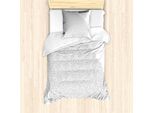 Abakuhaus Georgia Set Copripiumino Per Letti Singoli, Tipografia E Mappa Punteggiata, Antiacaro, Adatto A Chi Soffre Di Allergie, Con Federa, 135 Cm X 200 Cm - 80 X 80 Cm, Grigio Scuro E Bianco
