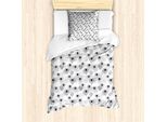 Abakuhaus Set Copripiumino Astratto Per Letti Singoli, Tonalità Tenui Oriental Winter, Antiacaro, Adatto A Chi Soffre Di Allergie, Con Federa, 135 Cm X 200 Cm - 80 X 80 Cm, Blu Grigio Purpleblue