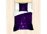 Abakuhaus Set Copripiumino Viola Scuro Per Letti Singoli, Scritta Merry Christmas, Antiacaro, Adatto A Chi Soffre Di Allergie, Con Federa, 135 Cm X 200 Cm - 80 X 80 Cm, Fucsia
