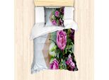 Abakuhaus Set Copripiumino Per Letto Singolo, Foto Bouquet Delicato, Antiacaro, Adatto A Chi Soffre Di Allergie, Con Federa, 135 Cm X 200 Cm - 80 X 80 Cm, Viola Multicolore