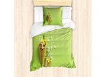Abakuhaus Set Copripiumino Naturale Per Letti Singoli, Fiori A Coni, Antiacaro, Adatto A Chi Soffre Di Allergie, Con Federa, 135 Cm X 200 Cm - 80 X 80 Cm, Rosa Multicolore