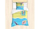 Abakuhaus Set Copripiumino Con Motivo Grafico Per Letti Singoli, Vacanze Estive, Antiacaro, Adatto A Chi Soffre Di Allergie, Con Federa, 135 Cm X 200 Cm - 80 X 80 Cm, Multicolore