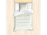 Abakuhaus Set Copripiumino Botanico Per Letti Singoli, Foglie Esotiche Color Pastello, Antiacaro, Adatto A Chi Soffre Di Allergie, Con Federa, 135 Cm X 200 Cm - 80 X 80 Cm, Verde Verde