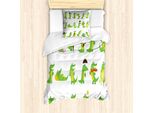 Abakuhaus Set Copripiumino Per Letto Singolo Con Motivo Coccodrillo, Serie Funny Animals, Antiacaro, Adatto A Chi Soffre Di Allergie, Con Federa, 135 Cm X 200 Cm - 80 X 80 Cm, Verde Lime Multicolore