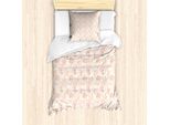 Abakuhaus Set Copripiumino Vintage Rose Per Letti Singoli, Motivo Floreale Color Pesca, Antiacaro E Anallergico, Con Federa, 135 Cm X 200 Cm - 80 X 80 Cm, Color Pesca Chiaro-Bianco