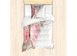 Abakuhaus Set Copripiumino Vintage Rosa Per Letti Singoli, Foto Ravvicinata Fiori, Antiacaro, Adatto A Chi Soffre Di Allergie, Con Federa, 135 Cm X 200 Cm - 80 X 80 Cm, Rosa Pallido Bianco
