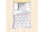 Abakuhaus Set Copripiumino Per Letto Singolo, Palloncini Con Cuori, Antiacaro, Adatto A Chi Soffre Di Allergie, Con Federa, 135 Cm X 200 Cm - 80 X 80 Cm, Multicolore