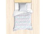 Abakuhaus Set Copripiumino Blu E Rosa, Motivo Geometrico Semplice Con Macchie Rotonde Irregolari, 135 X 200 Cm + 80 X 80 Cm, Rosa Blu