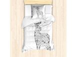 Abakuhaus Set Copripiumino Per Letti Singoli Wild, Polygonal Wild Animal, Antiacaro, Adatto A Chi Soffre Di Allergie, Con Federa, 135 Cm X 200 Cm - 80 X 80 Cm, Grigio Chiaro Pale Taupe