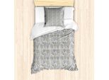 Abakuhaus Set Copripiumino Per Letto Singolo, Tonalità Pastello Fiori Naturali, Antiacaro, Adatto A Chi Soffre Di Allergie, Con Federa, 135 Cm X 200 Cm - 80 X 80 Cm, Grigio Multicolore