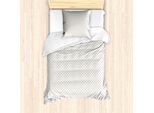Abakuhaus Set Copripiumino Geometrico A Rombi Per Letti Singoli, Motivo A Quadrati, Antiacaro, Adatto A Chi Soffre Di Allergie, Con Federa, 135 Cm X 200 Cm - 80 X 80 Cm, Color Guscio D'uovo E Grigio