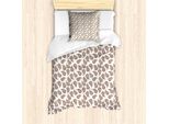 Abakuhaus Set Copripiumino Marrone Paisley Per Letti Singoli, Motivo Foglie Intricato, Antiacaro, Adatto A Chi Soffre Di Allergie, Con Federa, 135 Cm X 200 Cm - 80 X 80 Cm, Bianco Umbra