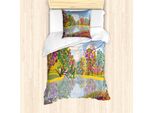 Set Copripiumino Abakuhaus Garten Mist Per Letti Singoli, Leuchtende Botanik Fluss, Antiacaro, Adatto A Chi Soffre Di Allergie, Con Federa, 135 Cm X 200 Cm - 80 X 80 Cm, Multicolore