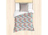 Set Copripiumino Abakuhaus Con Motivo Natalizio Per Letti Singoli, Articolo Natalizio Noel, Antiacaro, Adatto A Chi Soffre Di Allergie, Con Federa, 135 Cm X 200 Cm - 80 X 80 Cm, Champagne E Multicolore