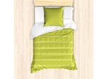 Abakuhaus Set Copripiumino Vivace Per Letti Singoli, Geometria Minimalista Verde, Antiacaro, Adatto A Chi Soffre Di Allergie, Con Federa, 135 Cm X 200 Cm - 80 X 80 Cm, Verde Avocado