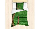 Abakuhaus Set Copripiumino A Trifoglio Per Letti Singoli, Rusty Hufeisen Shamrock, Antiacaro, Adatto A Chi Soffre Di Allergie, Con Federa, 135 Cm X 200 Cm - 80 X 80 Cm, Verde Pale Redwood