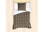Abakuhaus Set Copripiumino Antico Orientale Per Letti Singoli, Damasco A Spirale, Antiacaro, Adatto A Chi Soffre Di Allergie, Con Federa, 135 Cm X 200 Cm - 80 X 80 Cm, Color Cuoio E Seppia Scuro