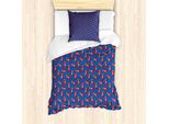 Abakuhaus Set Copripiumino Per Letto Singolo, Iconic London Cabina Telefonica, Antiacaro, Adatto A Chi Soffre Di Allergie, Con Federa, 135 Cm X 200 Cm - 80 X 80 Cm, Blu Cobalto Vermiglio