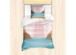 Abakuhaus Set Copripiumino Grafico Per Letti Singoli, Bay E Pastell Himmel, Antiacaro, Adatto A Chi Soffre Di Allergie, Con Federa, 135 Cm X 200 Cm - 80 X 80 Cm, Rose Cocoa