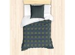 Abakuhaus Set Copripiumino Antico Orientale Per Letti Singoli, Art DéCo Colorato, Antiacaro, Adatto A Chi Soffre Di Allergie, Con Federa, 135 Cm X 200 Cm - 80 X 80 Cm, Blu Ardesia Scuro Seppia