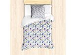 Abakuhaus Set Copripiumino Blu E Rosa Per Letti Singoli, Spring Nosegay, Antiacaro, Adatto A Chi Soffre Di Allergie, Con Federa, 135 Cm X 200 Cm - 80 X 80 Cm, Multicolore